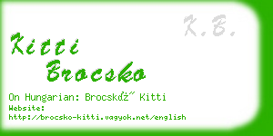 kitti brocsko business card